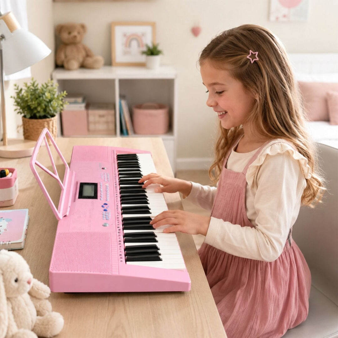 SUPRIMO Craviers 61 touches Pink avec Microphones et pupitre
