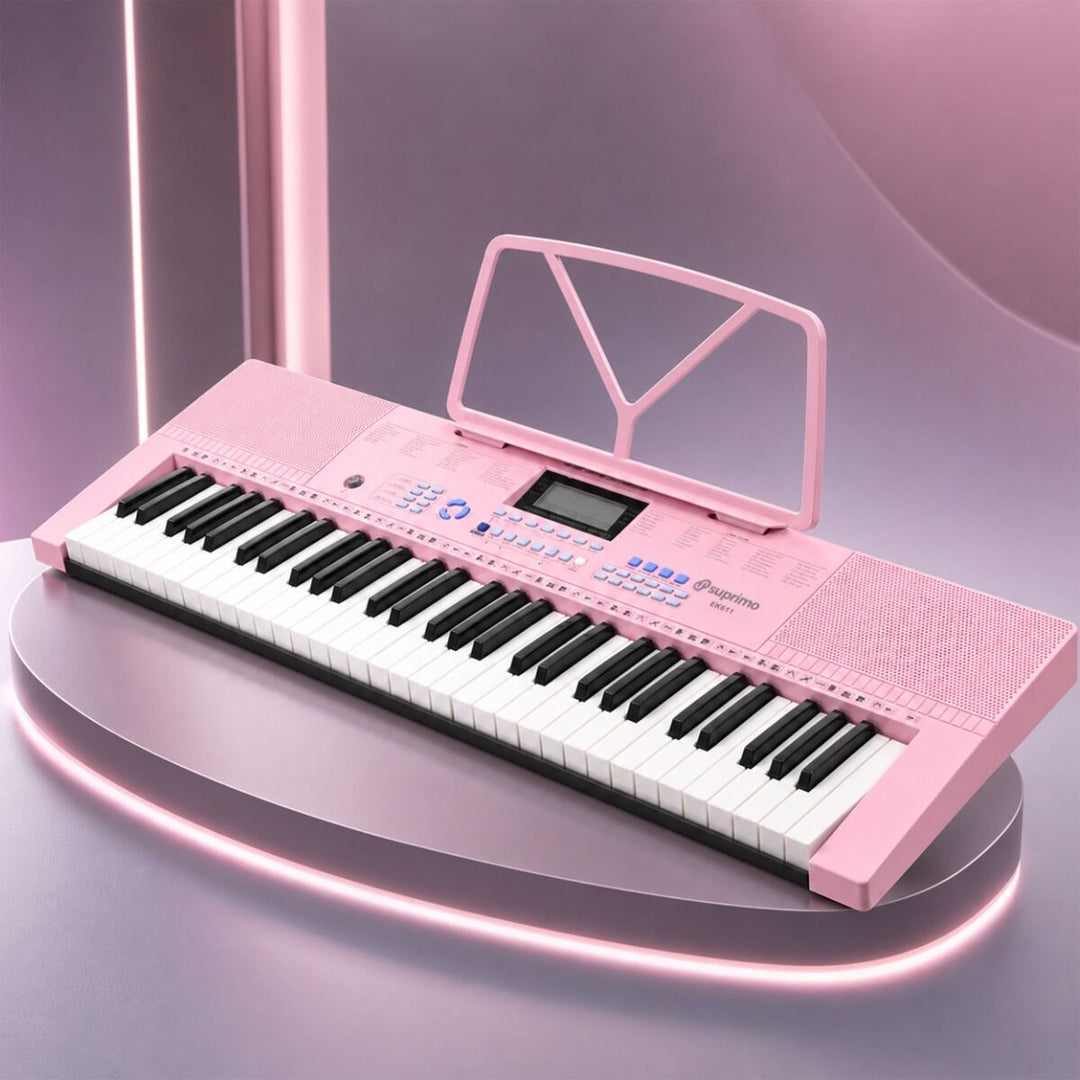 SUPRIMO Craviers 61 touches Pink avec Microphones et pupitre