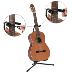Support de guitare pliable 62-74 cm avec sangle de sécurité