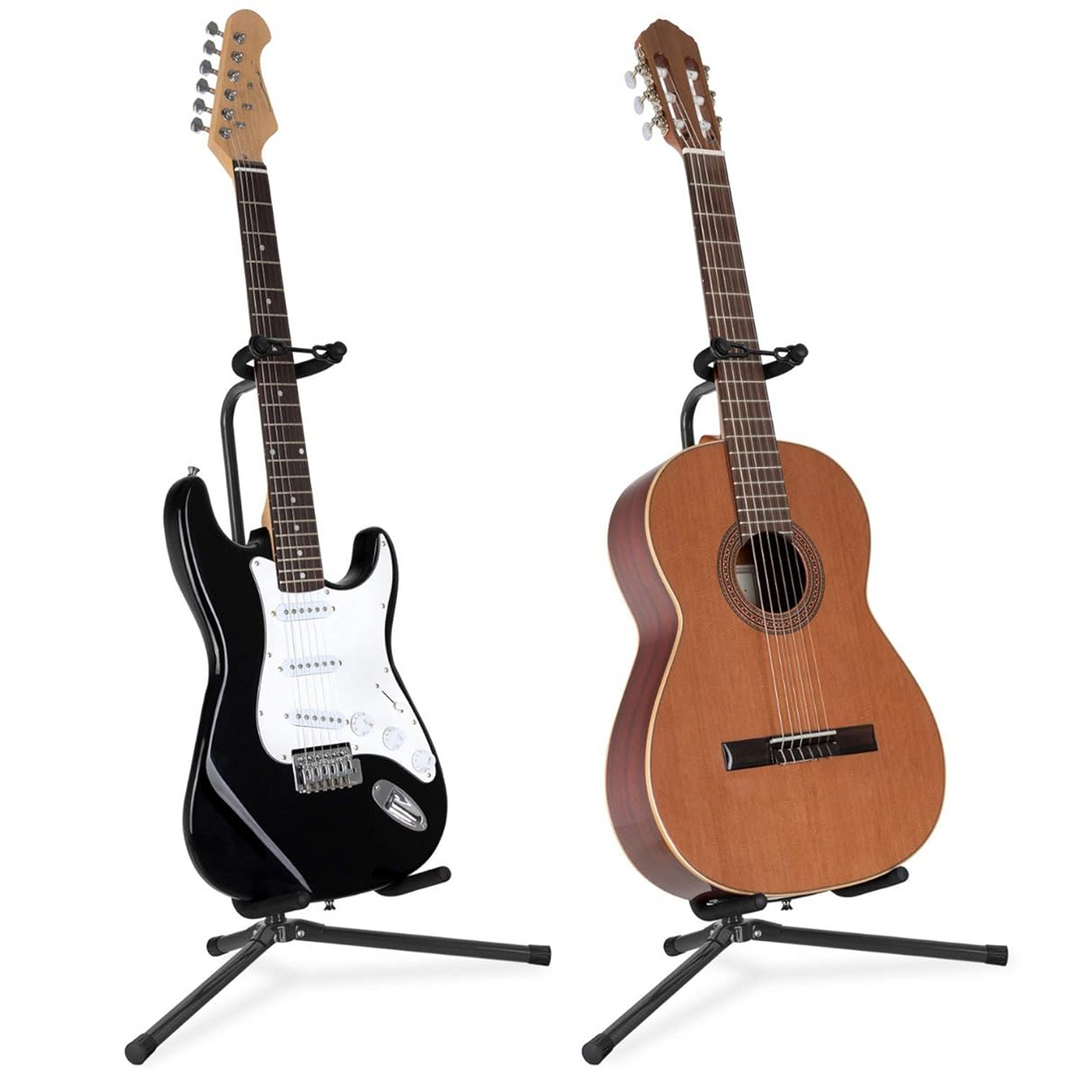 Support de guitare pliable 62-74 cm avec sangle de sécurité