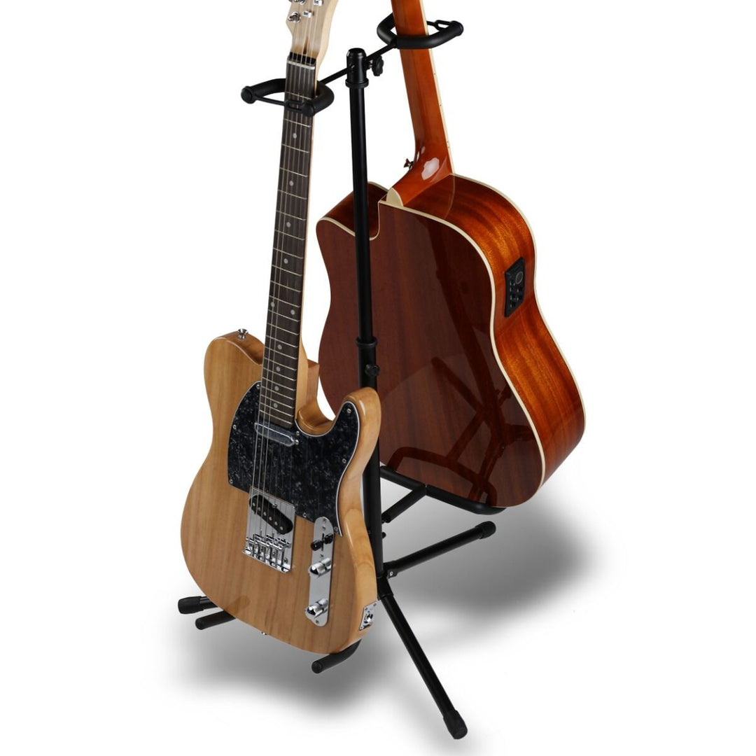 Support de guitare pour 2 Guitares - Support pliable en acier noir