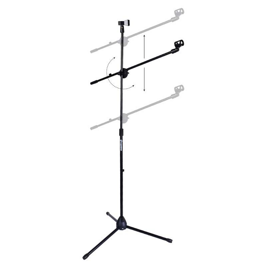 Pied de microphone M1 avec perche pour 2 microphones – Noir