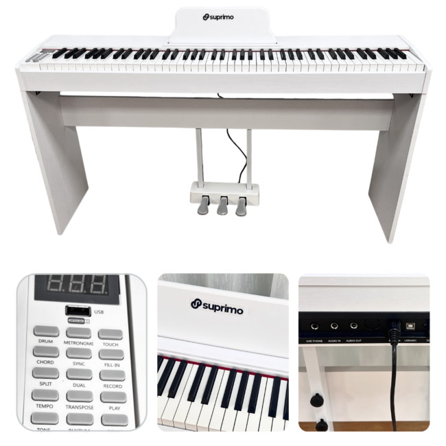 Suprimo SDP88 WH Piano numérique 88 à touches lestées, blanc