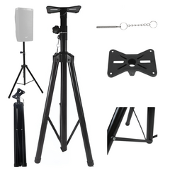 Stand d’enceinte Tripode noir avec goupille de sécurité