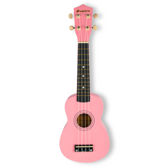 Set de ukulélé avec étui, accordeur et accessoires, rose