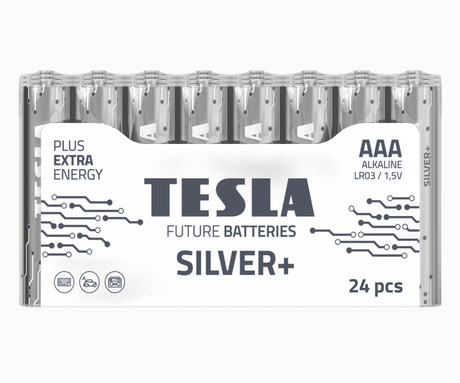 Tesla Silver+ AAA Piles Alcalines (24 pcs)