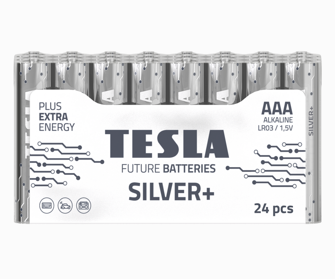Tesla Silver+ AAA Piles Alcalines (24 pcs)