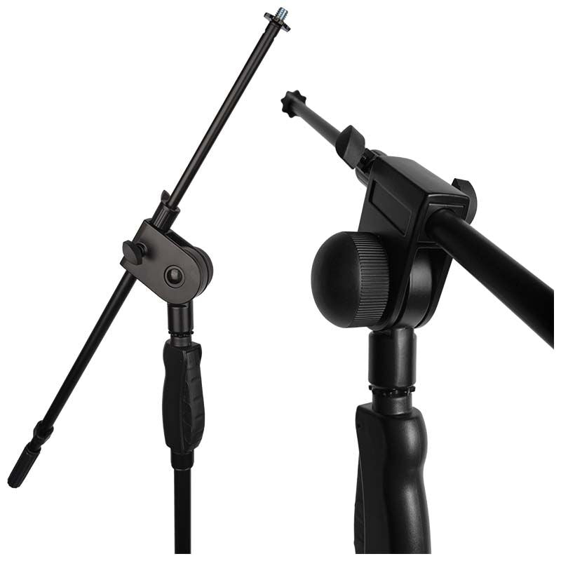 Pied de microphone avec bras articulé et verrouillage automatique