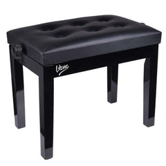 Banc de piano avec similicuir noir