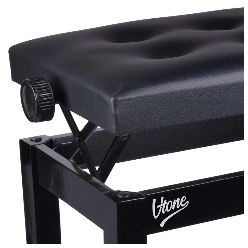Banc de piano avec similicuir noir