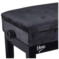 Banc de piano – Rangement et hauteur réglable (velours noir)