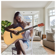 V-TONE VEAG1 CE NT Guitare électro-acoustique 4/4 Dreadnought Cutaway – Naturel