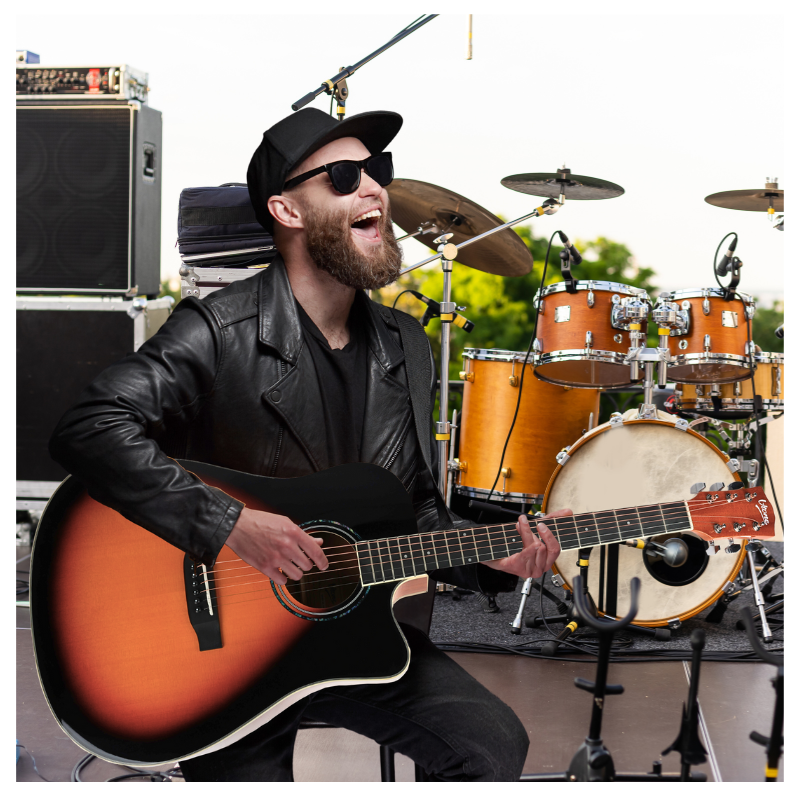 V-TONE VEAG1 CE VS guitare électro-acoustique 4/4 dreadnought pan coupé sunburst