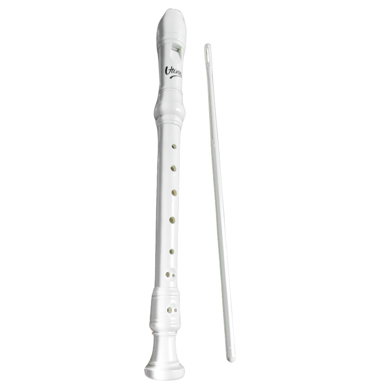 V-TONE FL P1 flûte à bec soprano blanche avec tige de nettoyage et étui