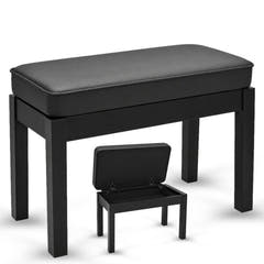V-TONE Banquette de piano et de Craviers avec rangement, noire