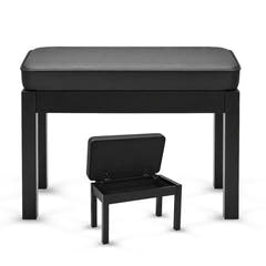 V-TONE Banquette de piano et de Craviers avec rangement, noire