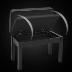 V-TONE Banquette de piano et de Craviers avec rangement, noire