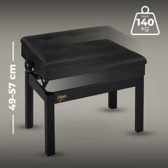 V-TONE Banquette de piano et de Craviers avec rangement, noire