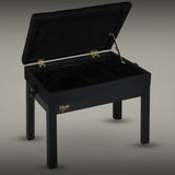 V-TONE Banquette de piano et de Craviers avec rangement, noire