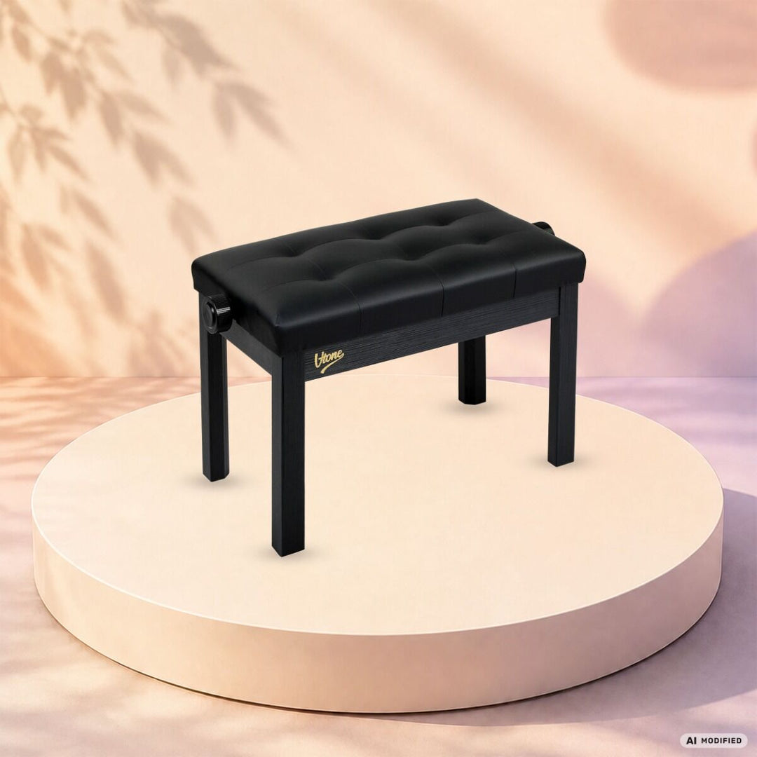 V-TONE Banquette de piano et de Craviers avec rangement, noire