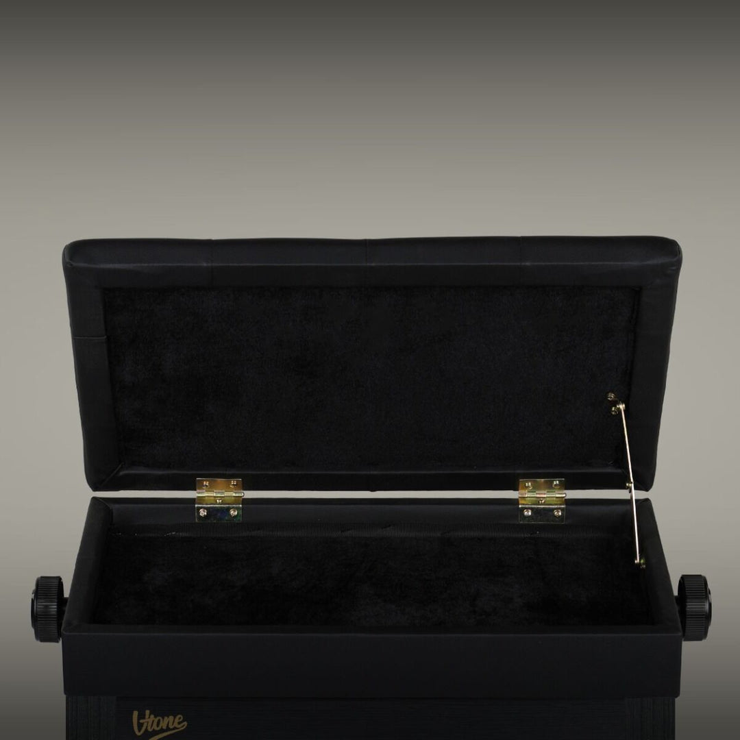 V-TONE Banquette de piano et de Craviers avec rangement, noire