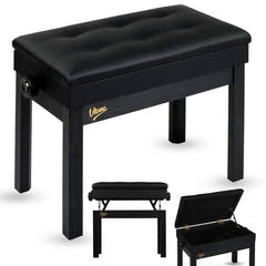 V-TONE Banquette de piano et de Craviers avec rangement, noire