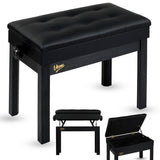 V-TONE Banquette de piano et de Craviers avec rangement, noire