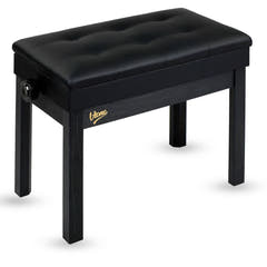 V-TONE Banquette de piano et de Craviers avec rangement, noire