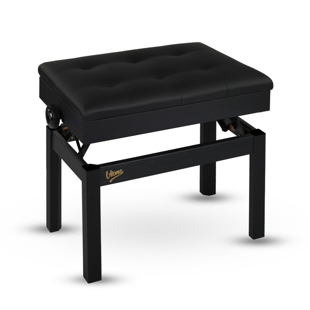V-TONE Banquette de piano et de Craviers avec rangement, noire