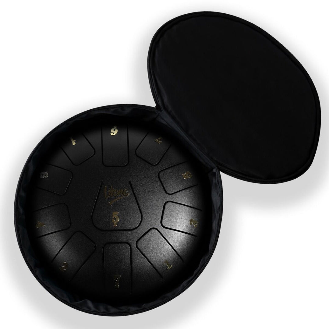 Tongue Drum 8" noir avec accessoires (11 tons)