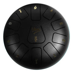 Tongue Drum 8" noir avec accessoires (11 tons)