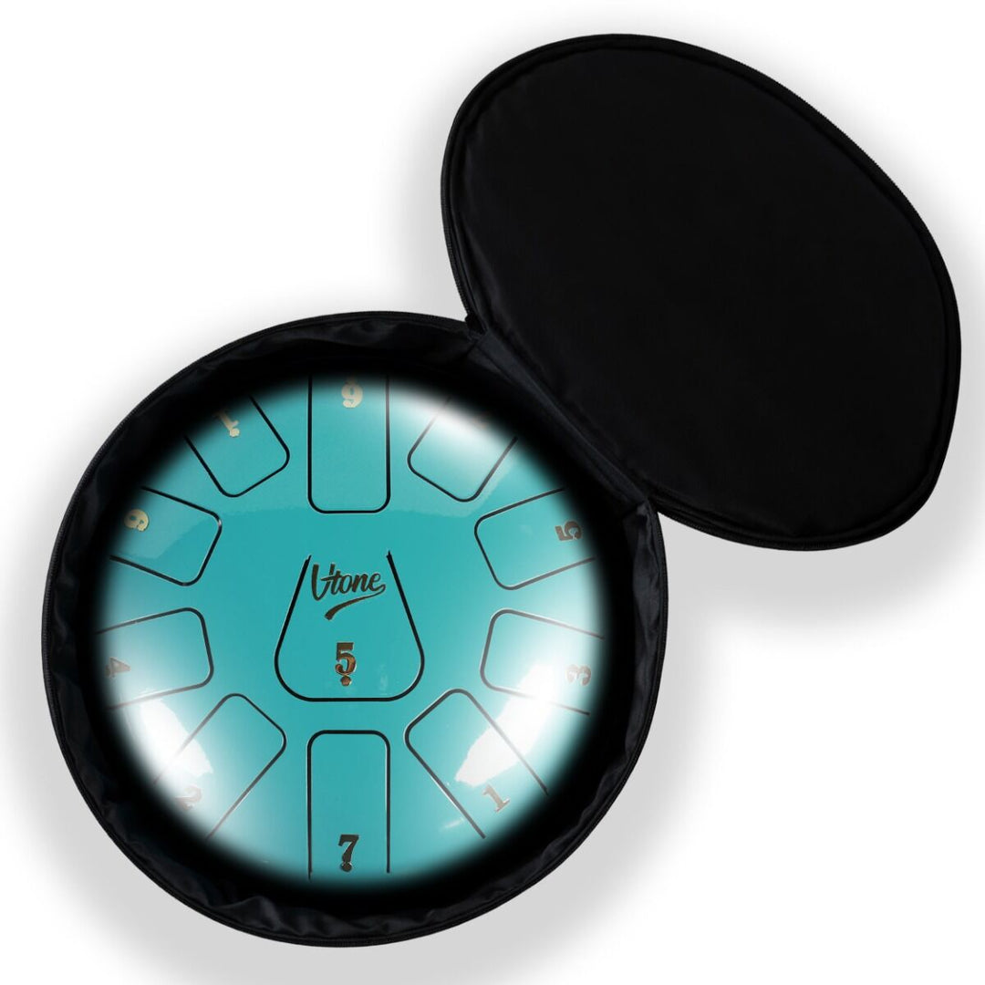 Tongue Drum 8" Cyan avec sac (11 notes gamme de Do)