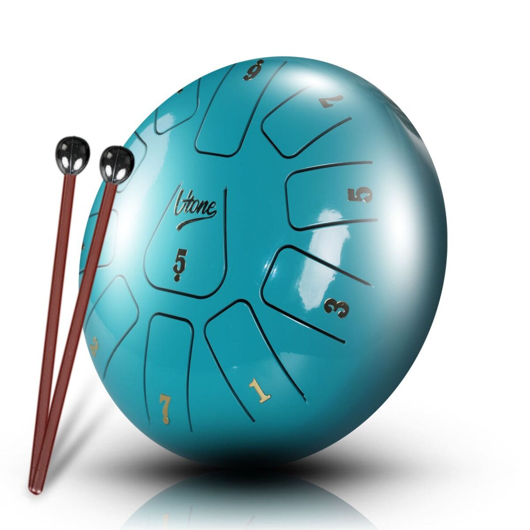 Tongue Drum 8" Cyan avec sac (11 notes gamme de Do)