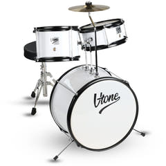 V-TONE VD Junior WH Ensemble de batterie pour enfants – Ensemble de batterie acoustique blanc pour enfants