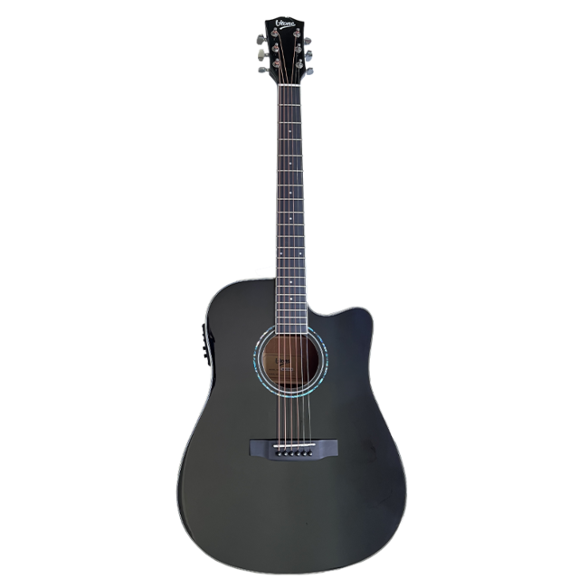 V-TONE VEAG1 CE BK guitare électro-acoustique 4/4 dreadnought cutaway noire