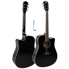 V-TONE VEAG1 CE BK guitare électro-acoustique 4/4 dreadnought cutaway noire
