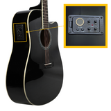 V-TONE VEAG1 CE BK guitare électro-acoustique 4/4 dreadnought cutaway noire