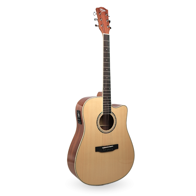 V-TONE VEAG1 CE NT Elektroakustisk Guitar 4/4 Dreadnought Cutaway – Natur