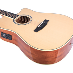 V-TONE VEAG1 CE NT Guitare électro-acoustique 4/4 Dreadnought Cutaway – Naturel