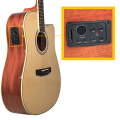 V-TONE VEAG1 CE NT Guitare électro-acoustique 4/4 Dreadnought Cutaway – Naturel