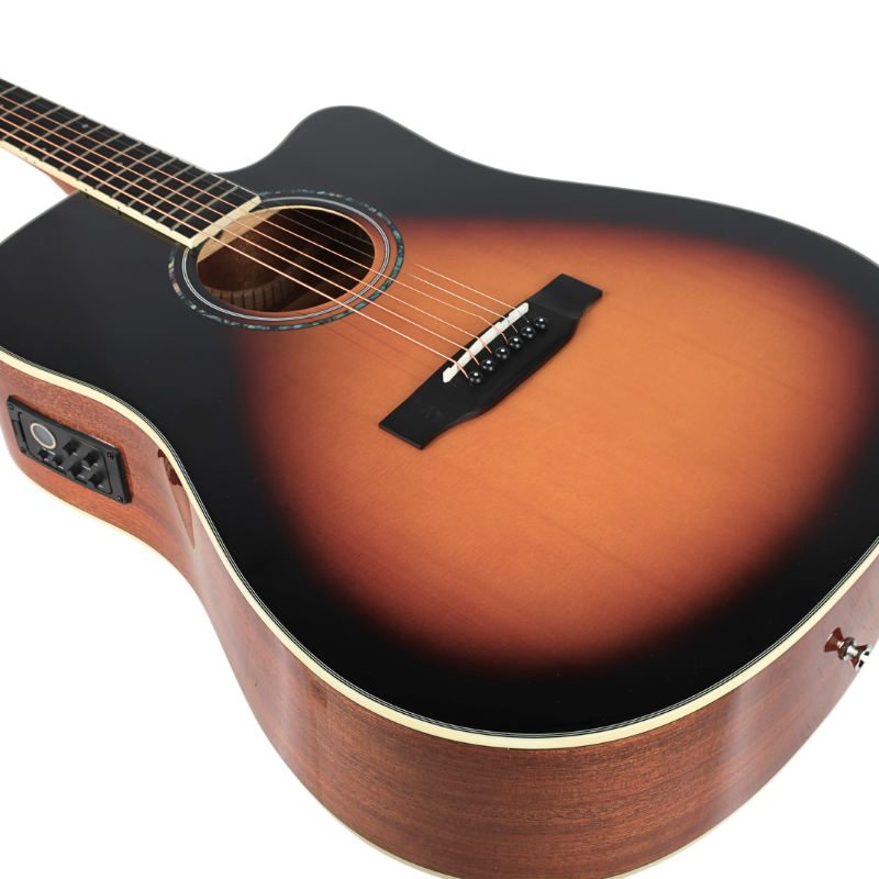 V-TONE VEAG1 CE VS guitare électro-acoustique 4/4 dreadnought pan coupé sunburst