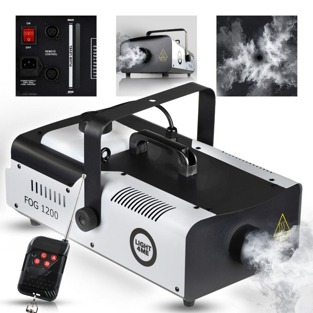 Light4Me Machine à brouillard 1200 1200W avec télécommande sans fil & filaire