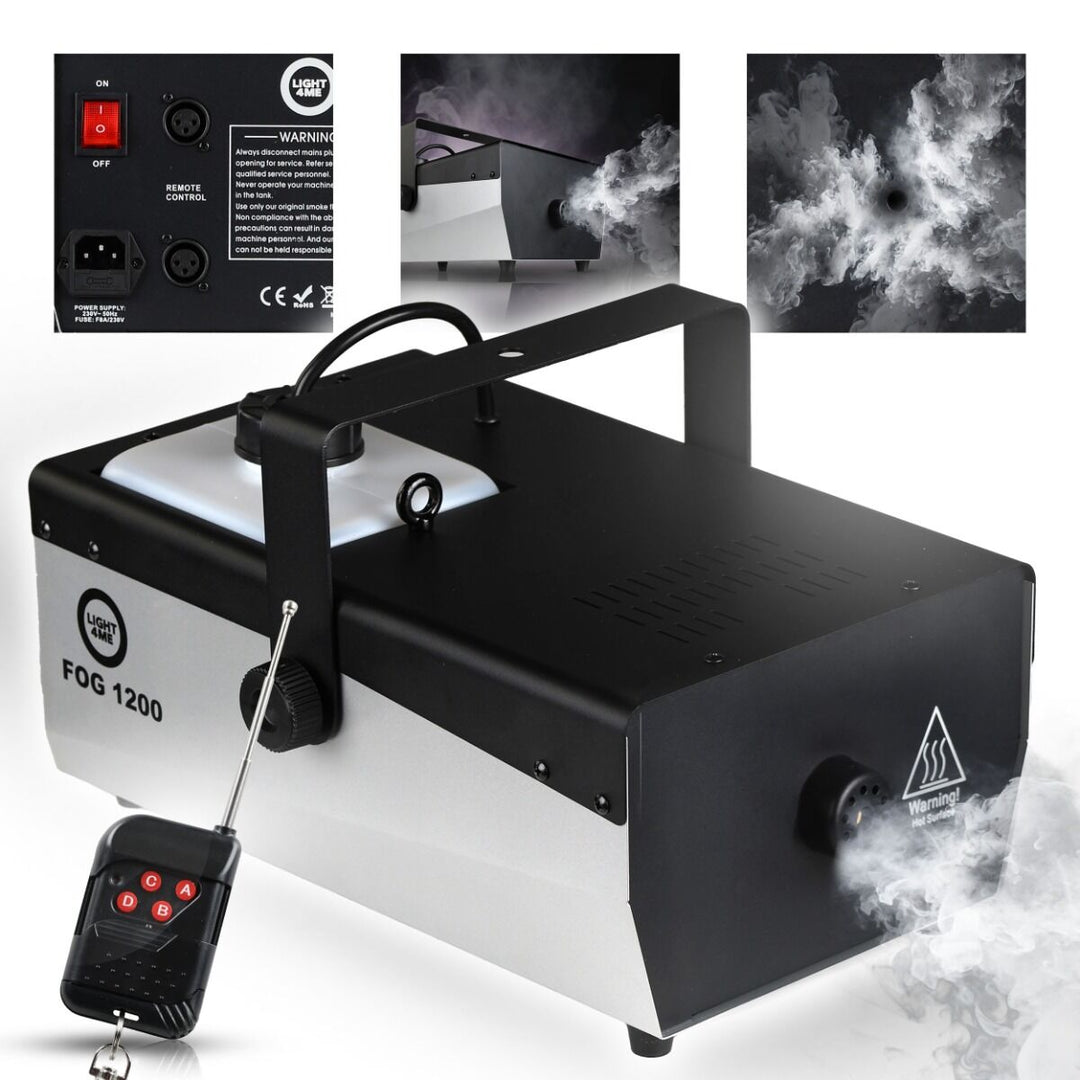 Light4Me Fog 1200 V2 Machine à brouillard 1200W avec télécommande sans fil & DMX