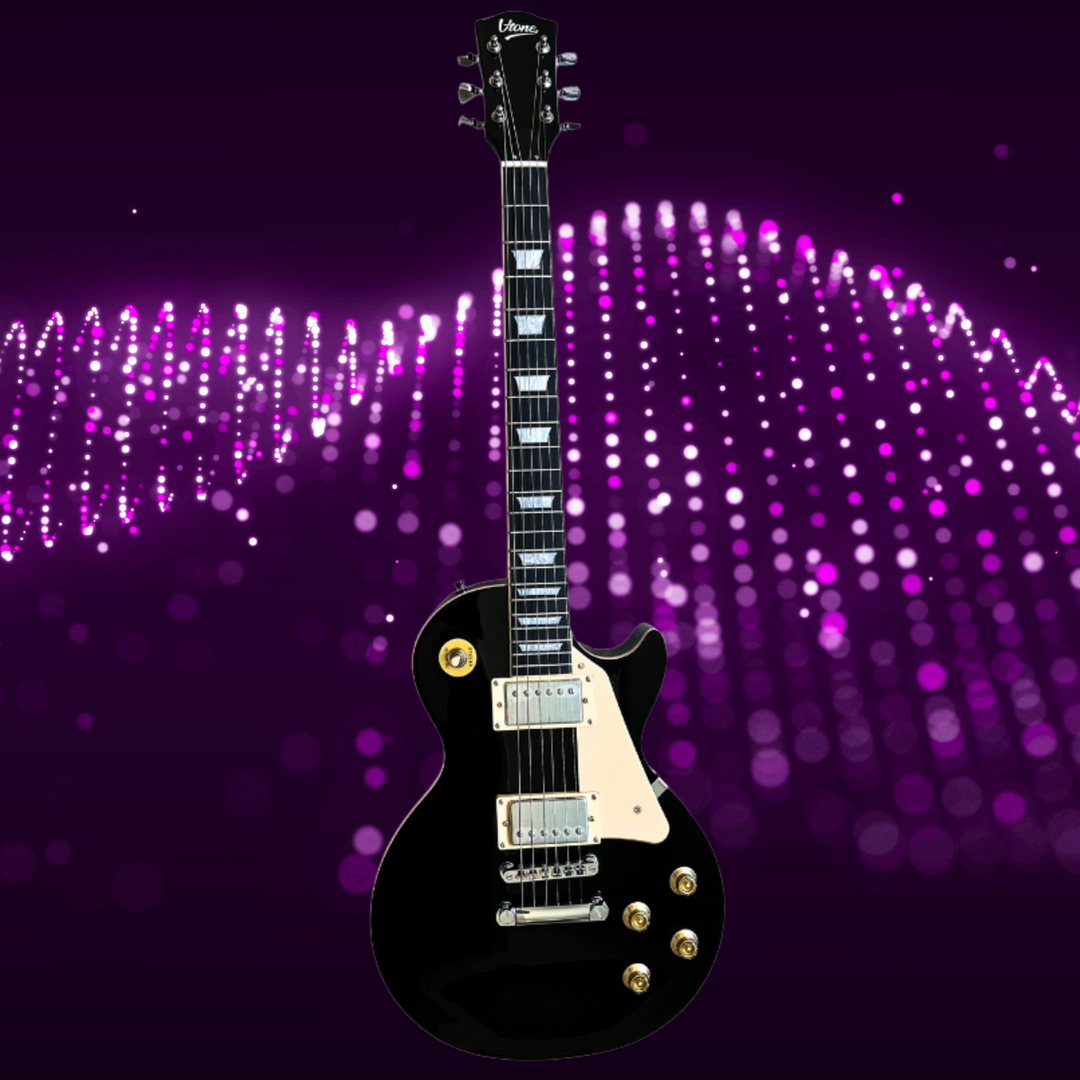 V-TONE VLP1 BK Guitares électrique 4/4 Les Paul HH – Black Gloss