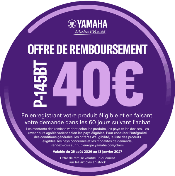 Offre de remboursement Yamaha : recevez 40 € – voir comment